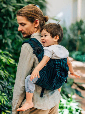 Lenny Buckle Onbuhimo PRO, Toddler, jacquard, (63% bawełna, 37% wełna merynosów) - ZEBRA - SAVANNA