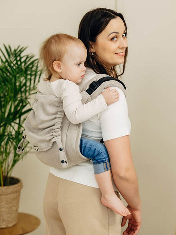 Lenny Buckle Onbuhimo PRO, Toddler, broken-twill, (100% cotton) - PEANUT BUTTER