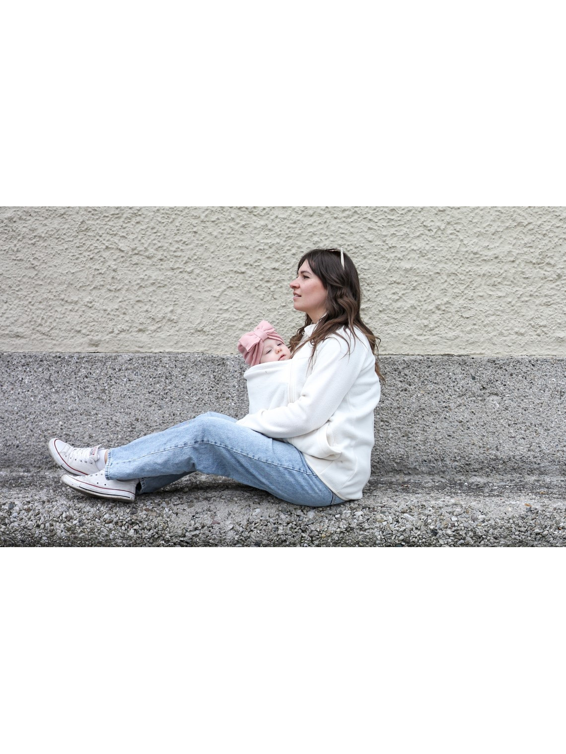Mamalila Fleece Babywearing Jacket Basel, Off White