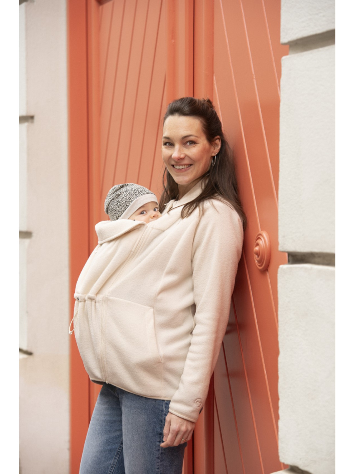 Mamalila Fleece Babywearing Jacket Basel, Off White