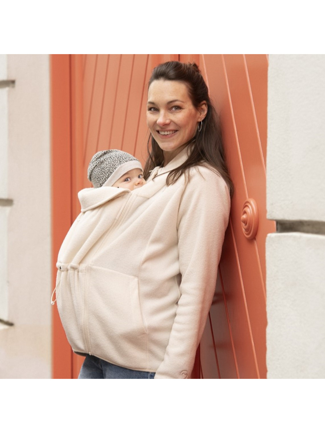 Mamalila Fleece Babywearing Jacket Basel, Off White