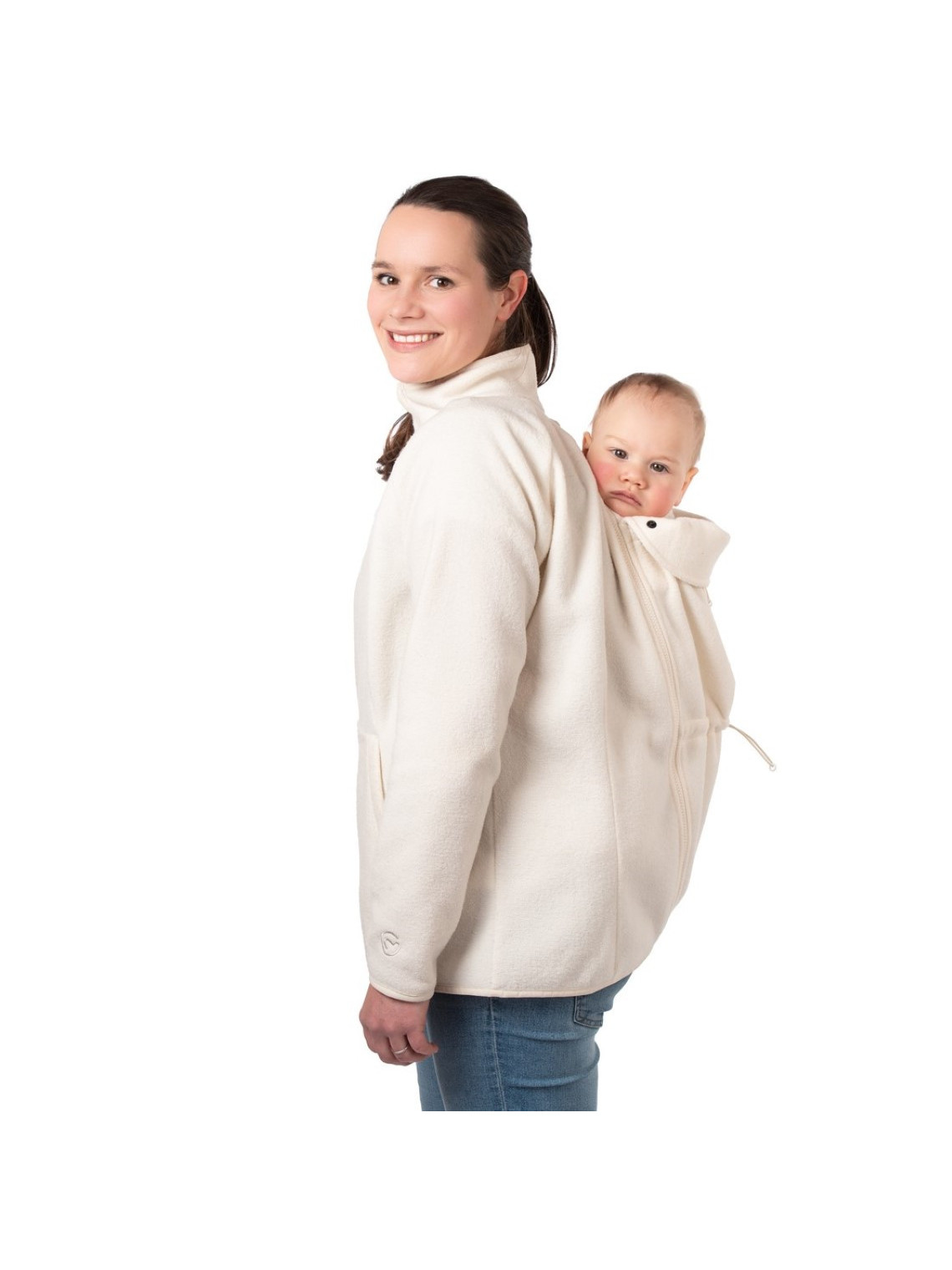 Mamalila Fleece Babywearing Jacket Basel, Off White
