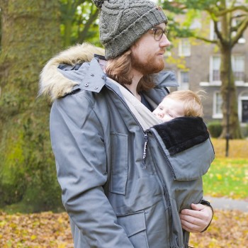 BANDICOOT - babywearing coat for men, Grey