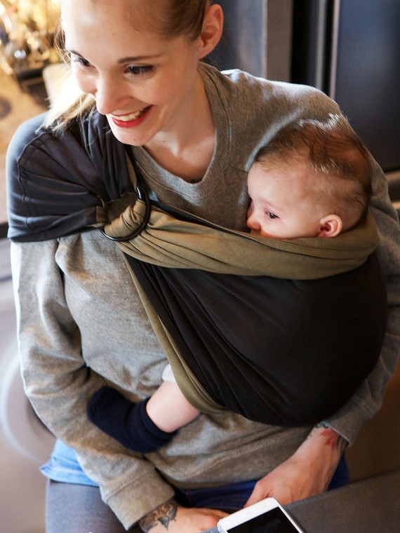 LOVE RADIUS No Knot Little Wrap, Antracite/Olive